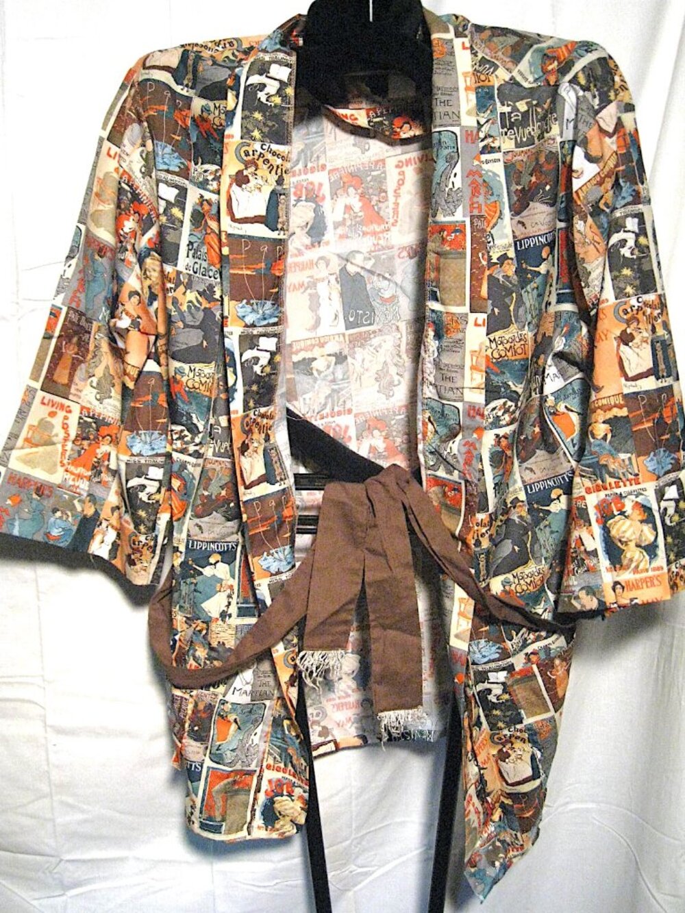 JCPenney Art Nouveau French Advertisement Poster Print 1970s Kimono Robe Belted